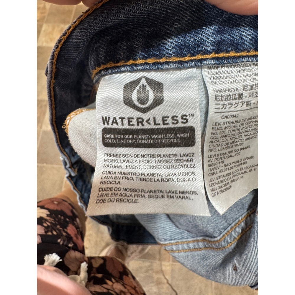 Levis 505 Regular Fit Straight Leg Blue Jeans Mens 50x32 WaterLess 00505-1560
